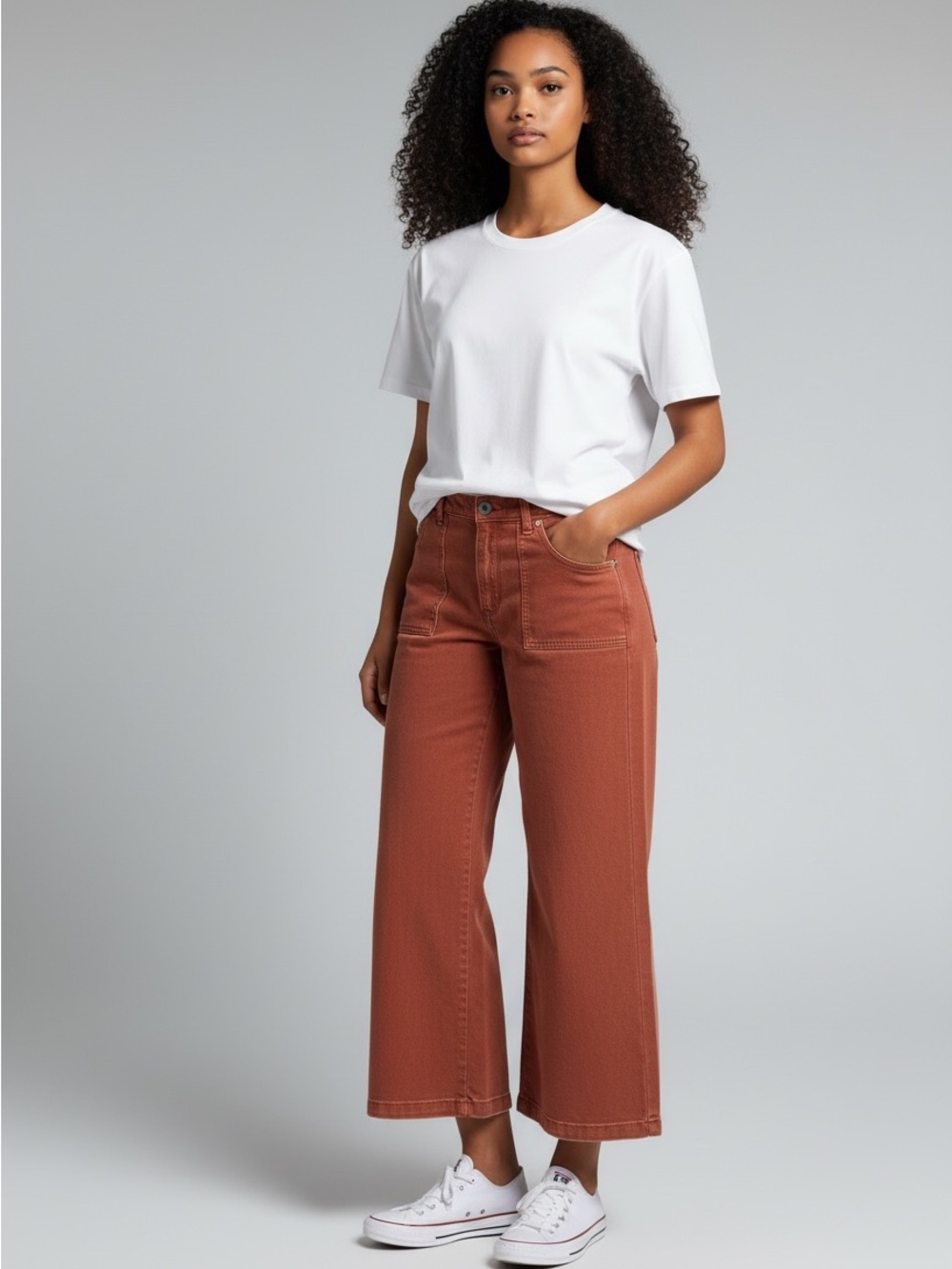 Universal Thread Wide-Leg Crop Jeans in Rust - Women